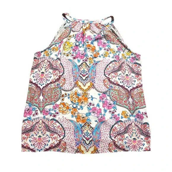 Tabitha Webb Womens Medium Halter Neck Paisley Floral Sleeveless Blouse Med - Picture 7 of 7